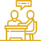 Security Consulting Icon with Two People Sitting